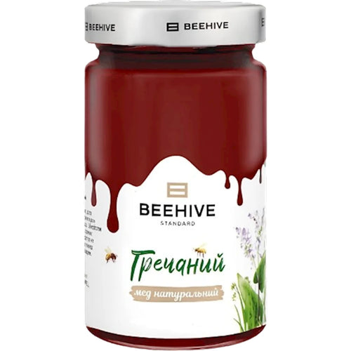 HONEY NATURAL BUCKWHEAT 6/900GR GLASS BEEHIVE #25 UKRAINE