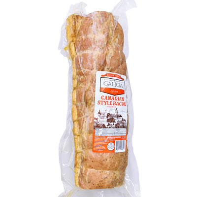 BACON CANADIAN STYLE W/SEASONING/POLEDWICA W/PEPPER NJ10/50LB GALICJA N0452W