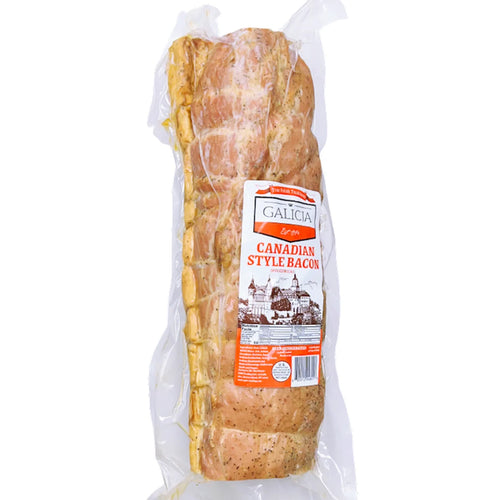 BACON CANADIAN STYLE W/SEASONING/POLEDWICA W/PEPPER NJ10/50LB GALICJA N0452W
