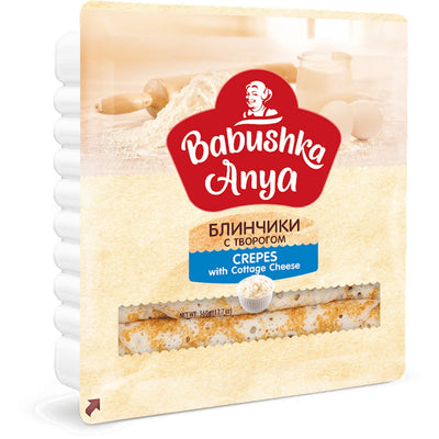 CREPES W/COTTAGE CHEESE FROZEN 6/360GR BABUSHKA ANYA N8060