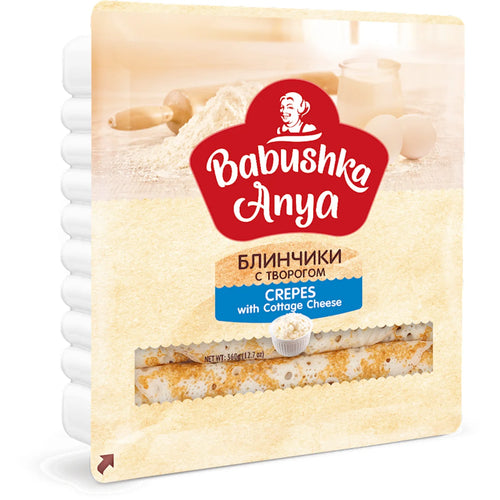 CREPES W/COTTAGE CHEESE FROZEN 6/360GR BABUSHKA ANYA N8060