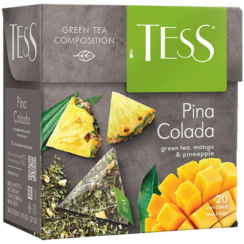 TEA  GREEN PINA COLADA  W/MANGO&PINEAPPLE PYRAMIDS 12/(20X1.8GR) TESS 0787-12
