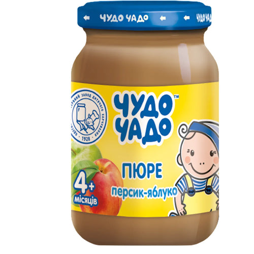 PUREE FOR BABY PEACH & APPLE FROM 4 MONTHS 6/170GR CHUDO CHADO UKRAINE