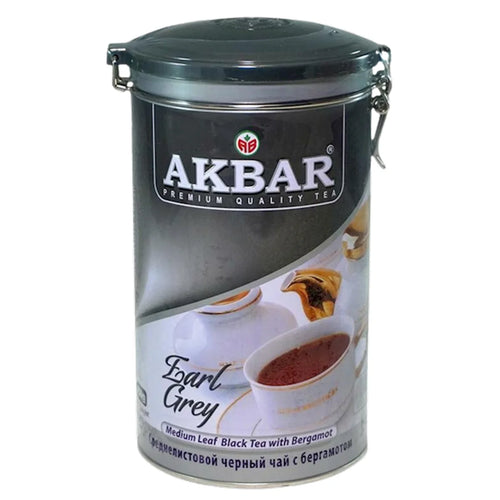 TEA AKBAR BLACK CEYLON EARL GREY TIN 12/225GR SRI-LANKA