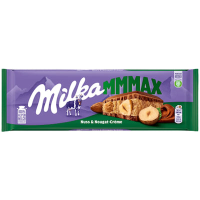 CHOCOLATE BAR MMMAX MILK NUSS&NOUGAT CREME 13/300GR MILKA  AUSTRIA N4014666