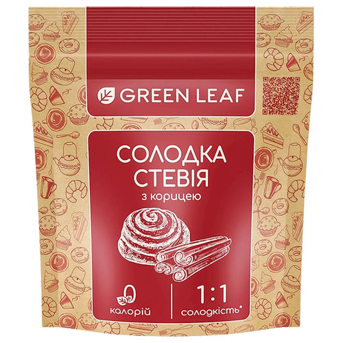 STEVIA SWEETENER W/CINNAMON 1:1 12/100GR GREEN LEAF UKRAINE