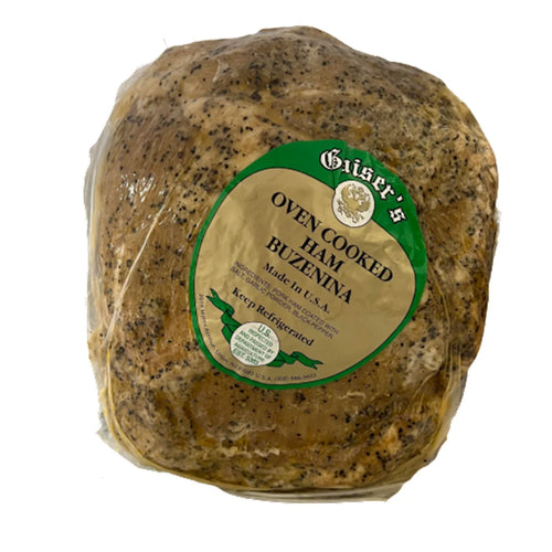 BUZHENINA HAM OVEN COOKED W/PEPPER 10/5LB GAISER'S N202R