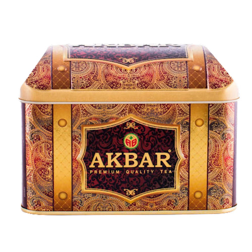 TEA AKBAR BLACK CEYLON STRAWBERRY CREAM TIN 10/250GR SRI-LANKA