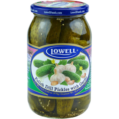 CUCUMBERS MARINATED POLISH DILL W/GARLIC 12/870GR LOWELL