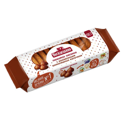 COOKIES OATMEAL W/CHOCOLATE CHIPS 15/310GR POSIDELKINO RUSSIA N901