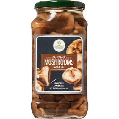 MUSHROOMS SHIITAKE SALTED 12/880ML FAMILY TREE