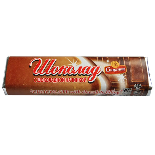 CHOCOLATE BAR BATONCHIK W/CHOCOLATE FILLING 52/48GR SPARTAK N8387