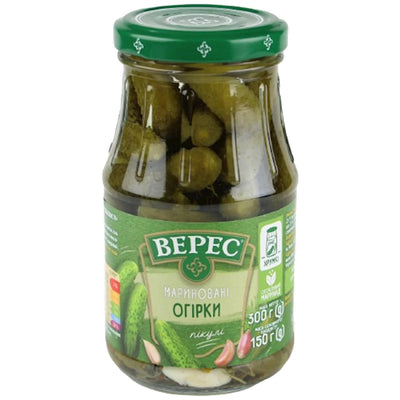 CORNICHONS PICKLED 12/300GR VERES UKRAINE