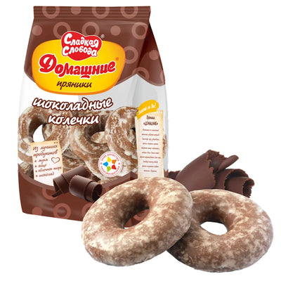 GINGERBREAD GLAZED HOMEMADE CHOCOLATE RINGS 10/350GR SLADKAYA SLOBODA N40060