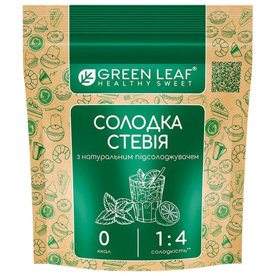 STEVIA SWEETENER 1:4 12/100GR GREEN LEAF UKRAINE