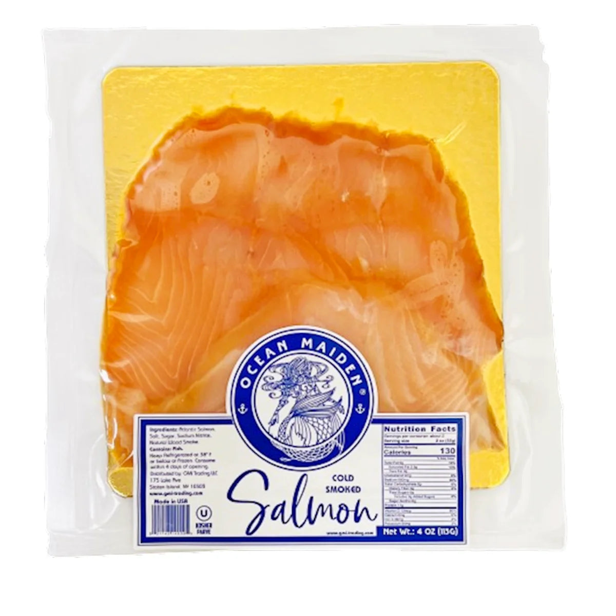 SALMON ATLANTIC COLD SMOKED SLICED V/P 10/113GR OCEAN MAIDEN NGS4