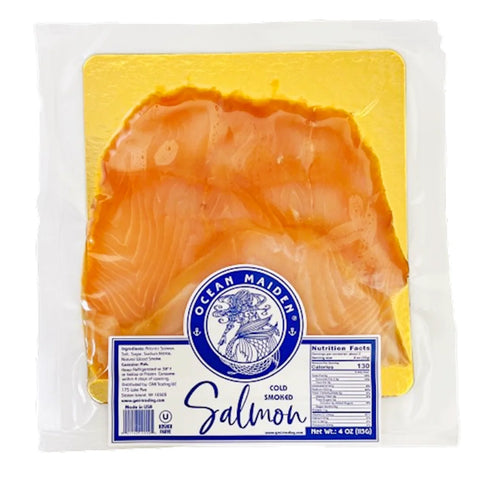 SALMON ATLANTIC COLD SMOKED SLICED V/P 10/113GR OCEAN MAIDEN NGS4