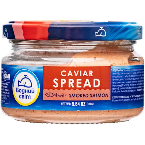 SPREAD CAPELIN CAVIAR W. SMOKED SALMON 6/160GR VODNIY SVIT N30012/#07 4820088412436