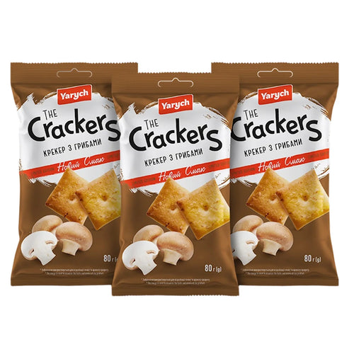 CRACKERS W/MUSHROOM FLAVOR 50/80GR YARYCH UKRAINE