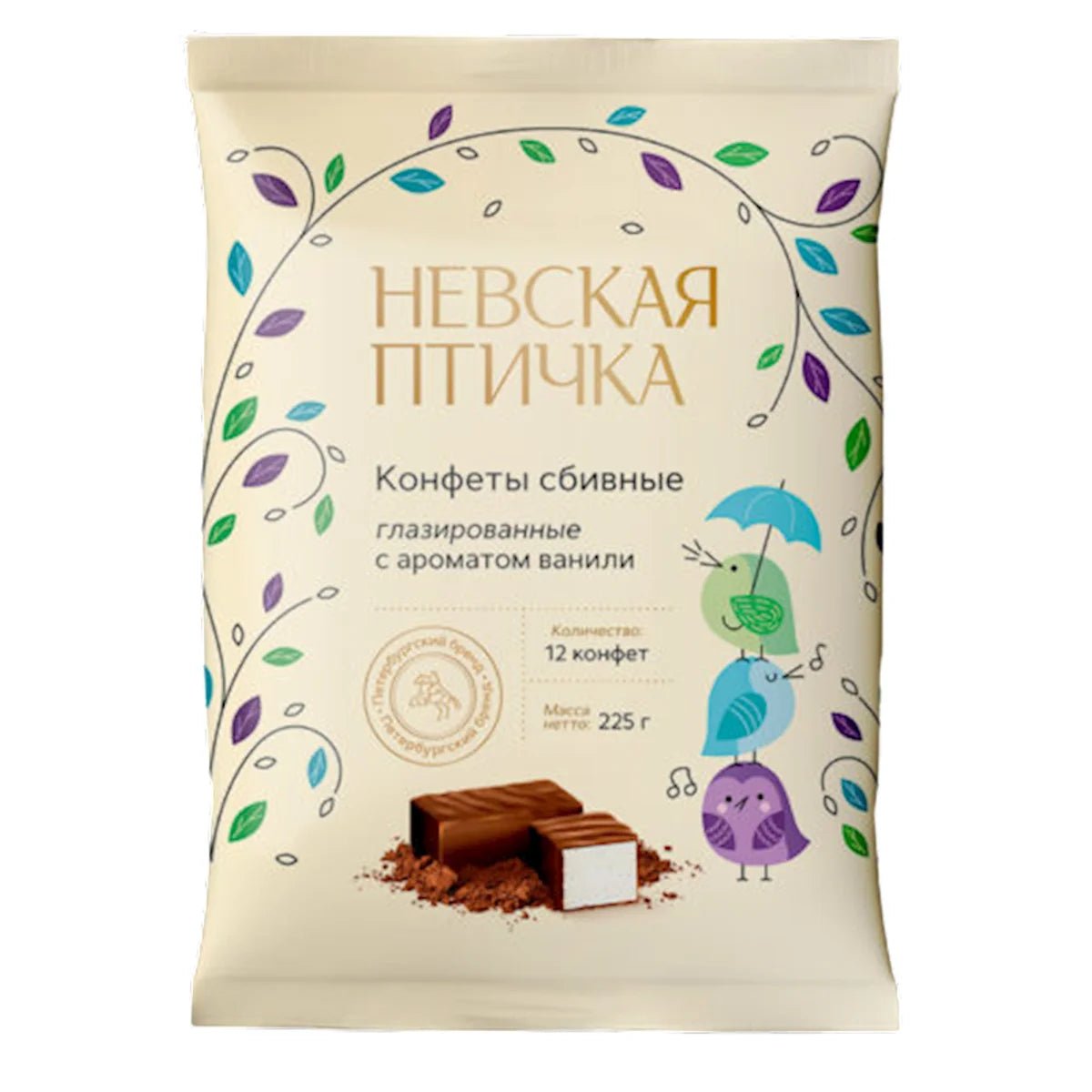 CANDIES BOXED NEVSKAYA PTICHKA SOUFFLE GLAZED 12/225GR NEVA N146