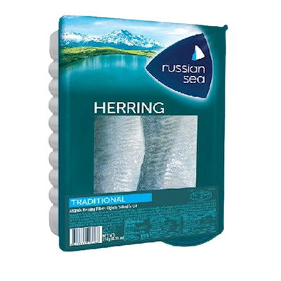HERRING FILLETS TRADITIONAL ATLANTIC LIGHTLY SALTED IN OIL 8/500GR RUSSKOE MORE N9347