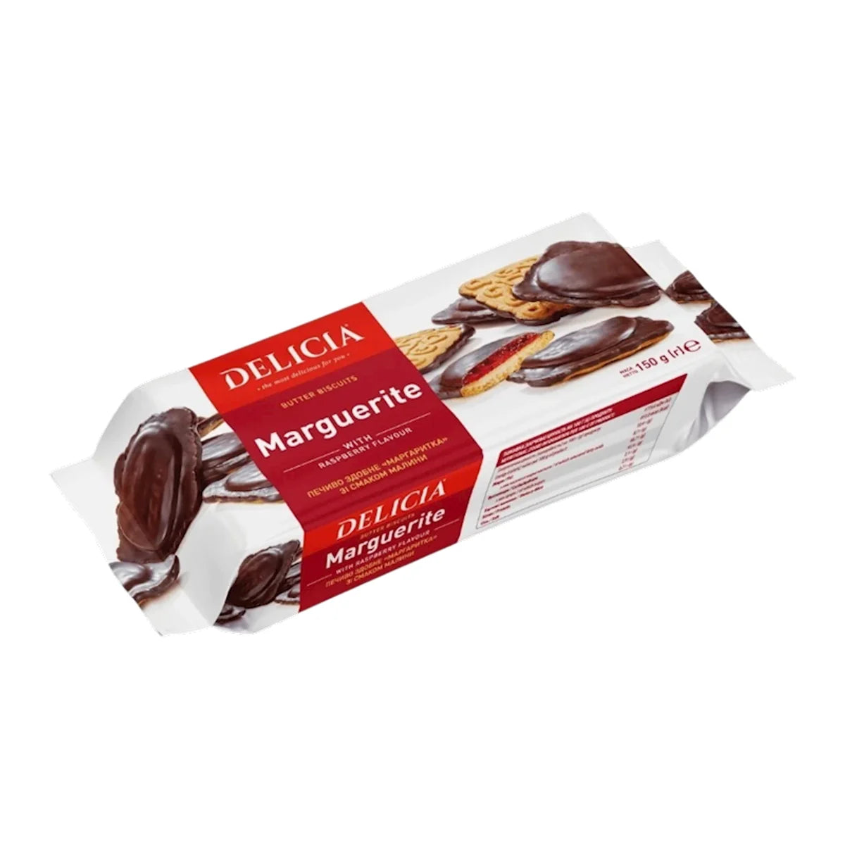 BISCUITS BUTTER W/RASPBERRY FLAVOR MARGUERITE 12/150GR DELICIA
