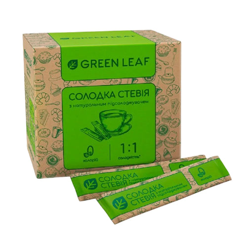 STEVIA SWEETENER STICKS 1:1 8/(50*4GR) GREEN LEAF UKRAINE