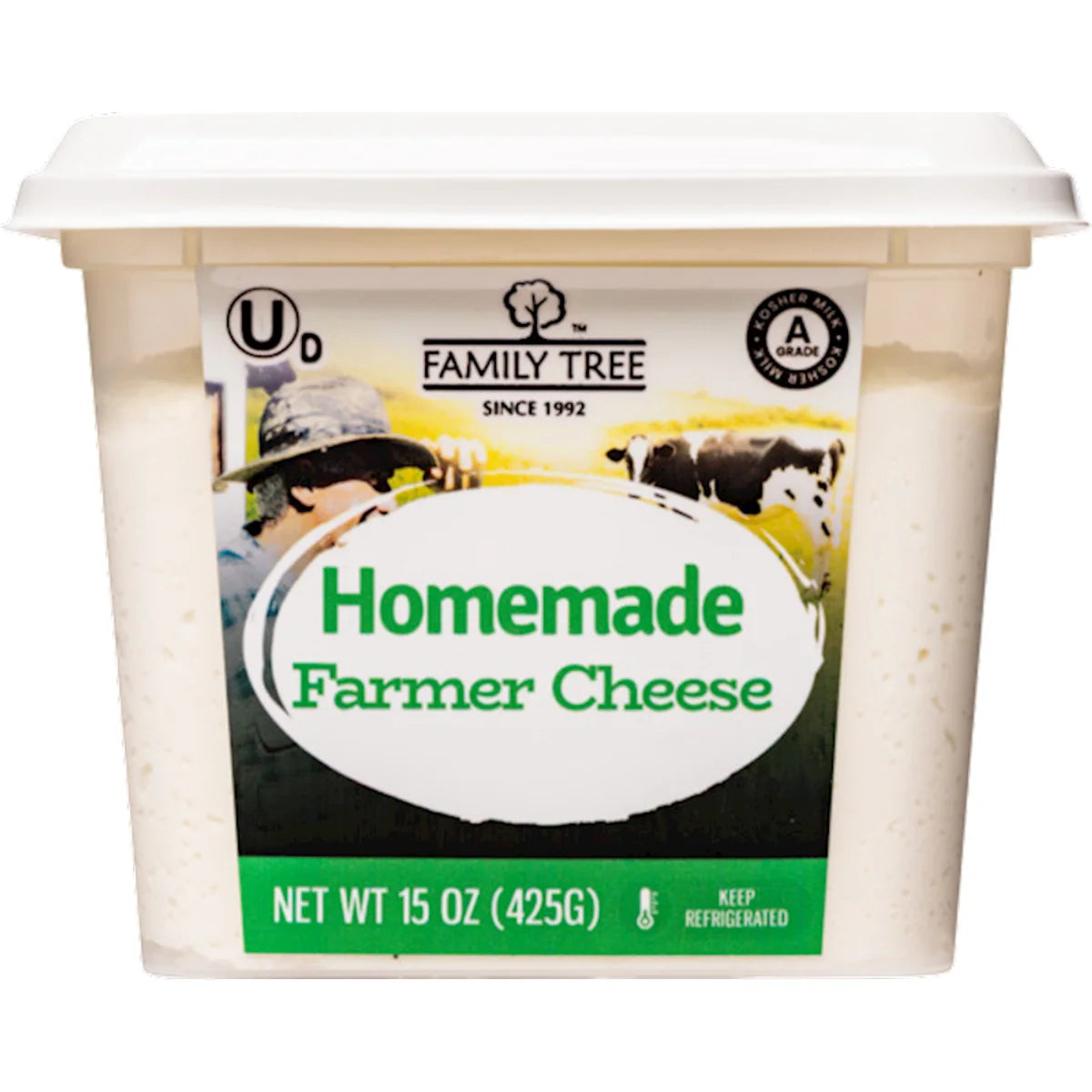 FARMER CHEESE HOMEMADE 12/425GR KOSHER FAMILY TREE