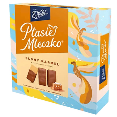 CANDIES BOXED PTASIE MLECZKO MILK CHOCOLATE IN SALTED CARAMEL SHAKE 18/340GR E.WEDEL