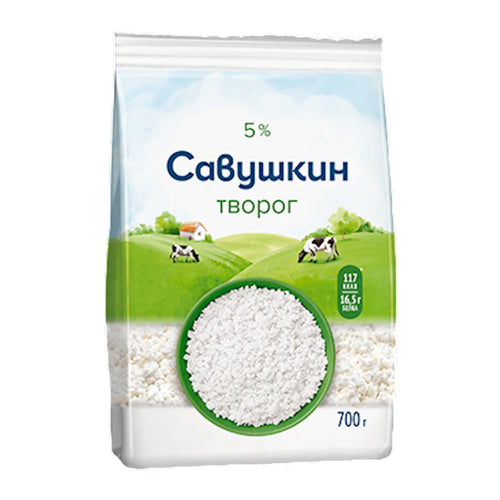 FARMER CHEESE CURD 5% 6/700GR SAVUSHKIN PRODUCT N2184