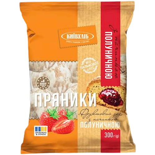 GINGERBREAD W/STRAWBERRY FILLING 10/300GR FRUIT GARDEN KYIV HLIB N6809