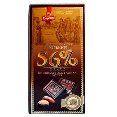 CHOCOLATE BAR BITTER 56% 22/85GR SPARTAK N8909/9957