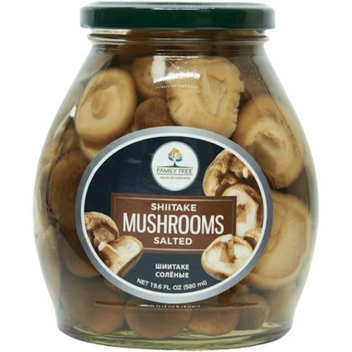 MUSHROOMS SHIITAKE SALTED 12/580ML FAMILY TREE