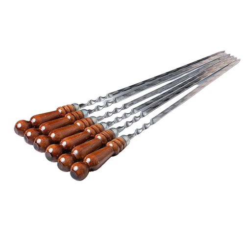SKEWERS (SHAMPURA) METAL W/WOODEN HANDLE 10PCX40MMX2.5MM