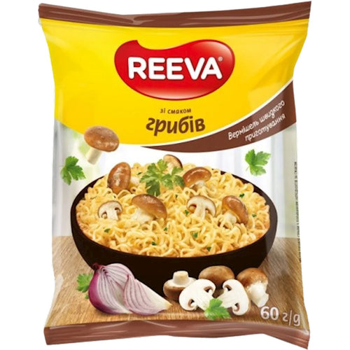 NOODLES INSTANT W/MUSHROOM FLAVOR 60/60GR REEVA
