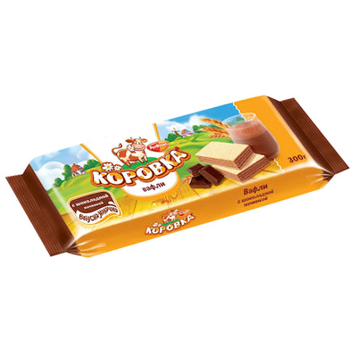 WAFFLES KOROVKA W/CHOCO FLAVOR 11/300GR ROT FRONT