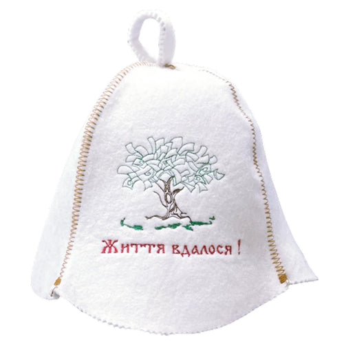 HAT FOR SAUNA WHITE (LIFE IS SUCCESSFUL) ZAPAKH KARPAT BY PC 4822351379620