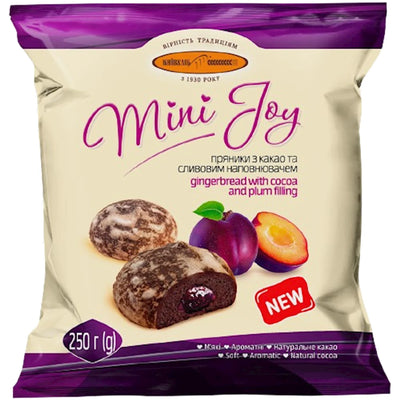 GINGERBREAD W/COCOA&PLUM FLAVORS 12/250GR MINI JOY UKRAINE N5321