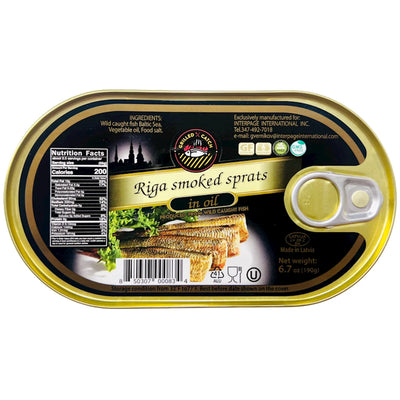 SPRATS SMOKED RIGA IN OIL 36/190GR BRIVAIS VILNIS N000834