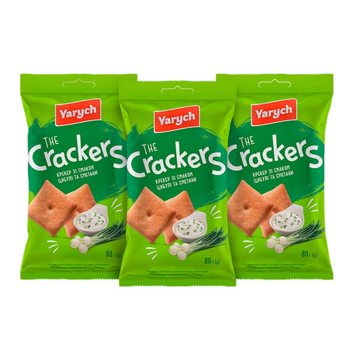 CRACKERS W/ONION&SOUR CREAM FLAVOR 50/80GR YARYCH UKRAINE