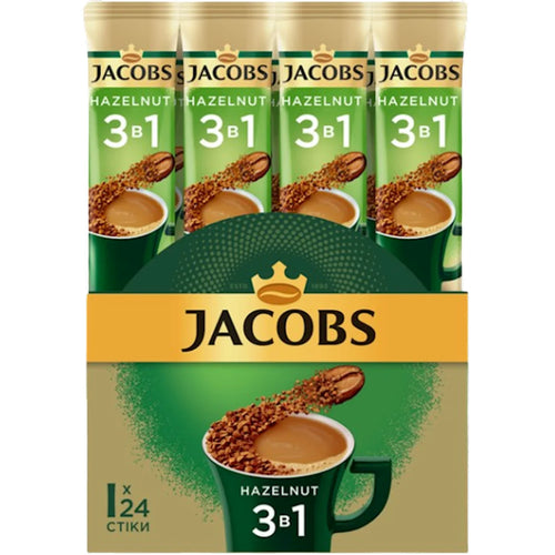 COFFEE STICKS INSTANT JACOBS 3IN1 HAZELNUT 10/(24X15GR) N813