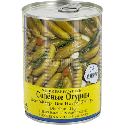 CUCUMBERS IN BRINE 7-9 12/540GR ISRAEL KOSHER SONYA