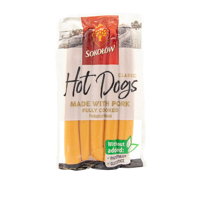 FRANKFURTERS PORK CLASSIC HOT DOG 27/250GR SOKOLOW