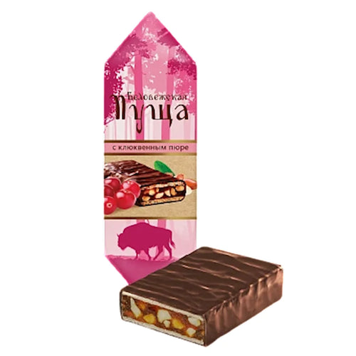 CANDIES LOOSE CHOCOLATE BELOVEZHSKAYA PUSHA W/CRANBERRY PUREE 1/6.6LB KOMMUNARKA NCW8 N427
