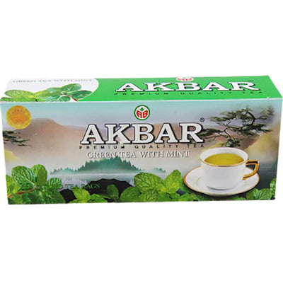 TEA  AKBAR GREEN MINT 24/(25X1.5GR) SRI-LANKA