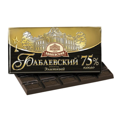 CHOCOLATE BAR ELITE BITTER 75% COCOA 18/90GR BABAEVSKIY(4)