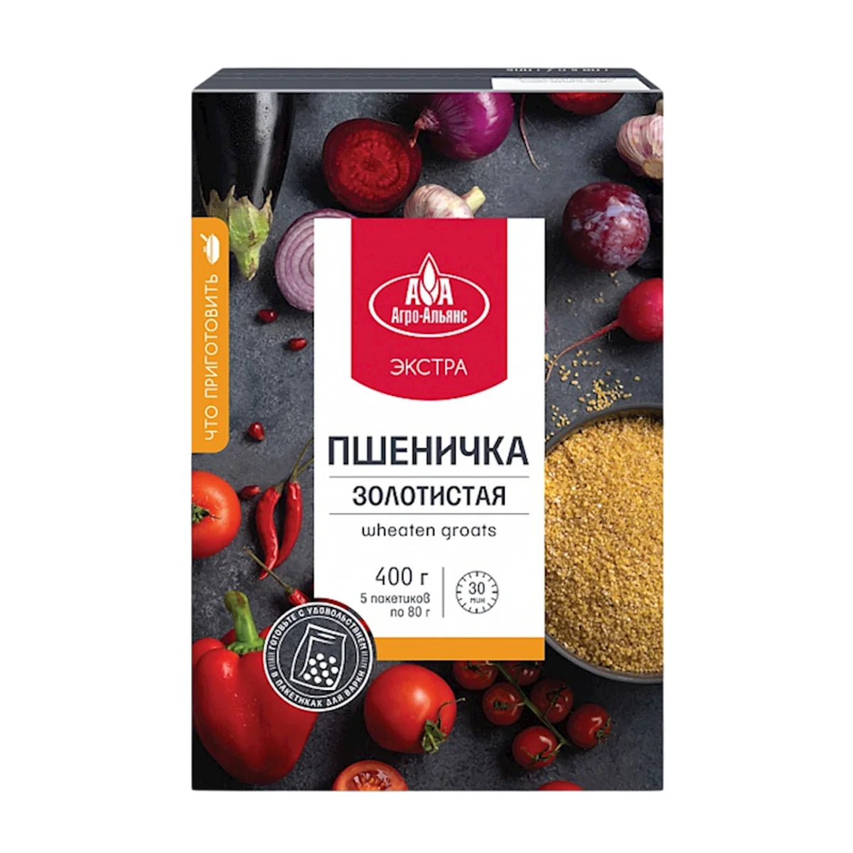 WHEAT GROATS 12/(5X80) AGRO-ALLIANCE EXTRA