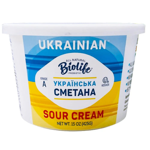 SOUR CREAM UKRAINIAN W/PROBIOTIC 12/425GR BIOLIFE