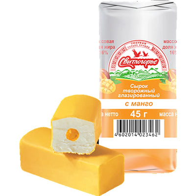CHEESE BAR MANGO GLAZED 16% 24/45GR SVETLOGORYE RUSSIA N23469