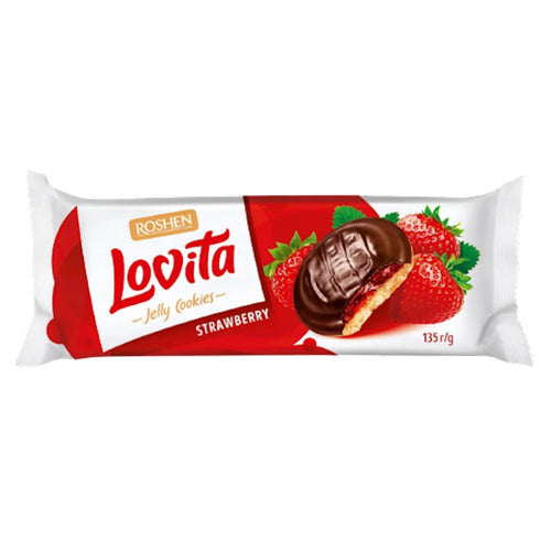 COOKIES LOVITA  W/STRAWBERRY JELLY FILLING 21/135GR ROSHEN N4260